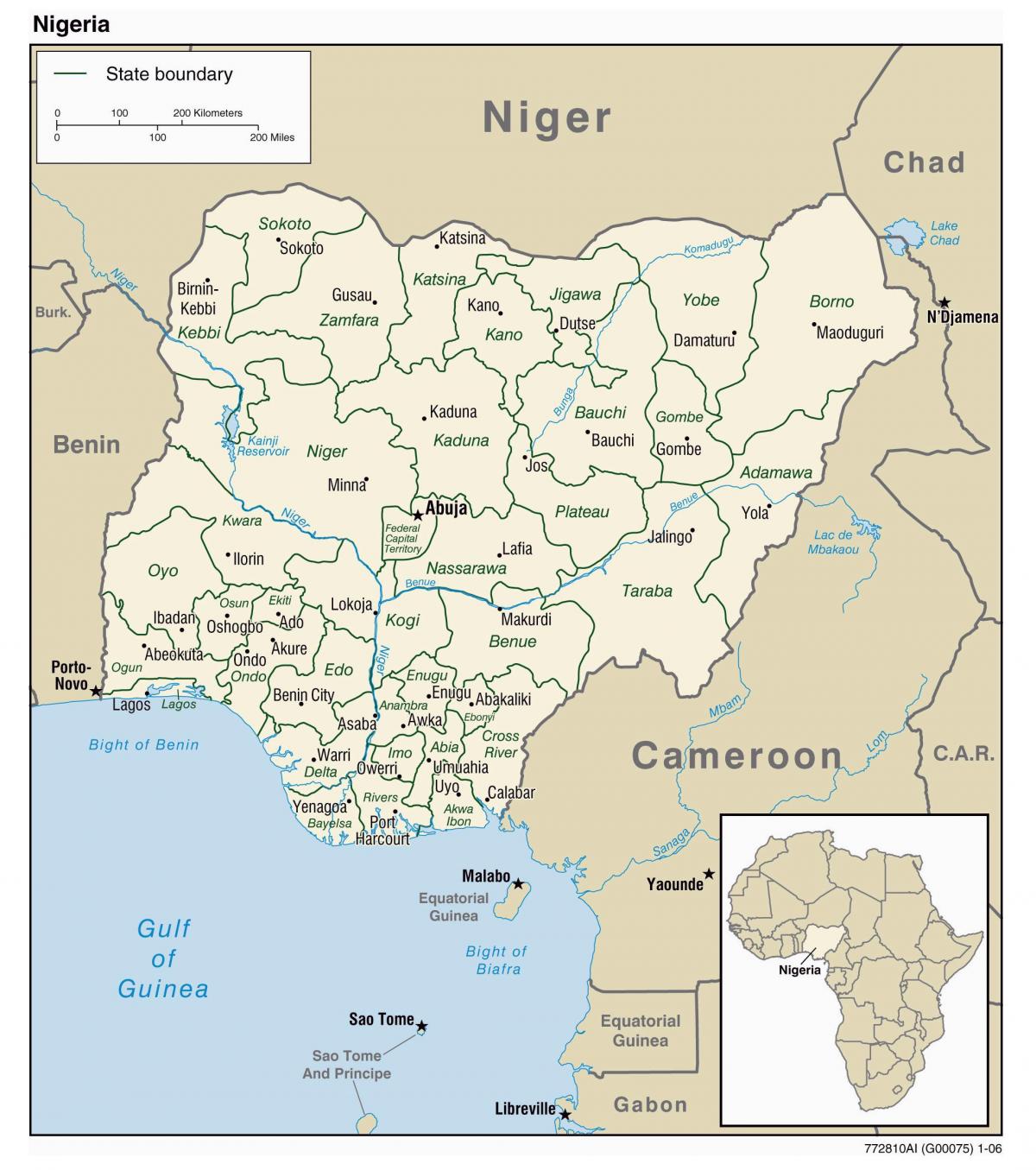 지도에 나이지리아도시