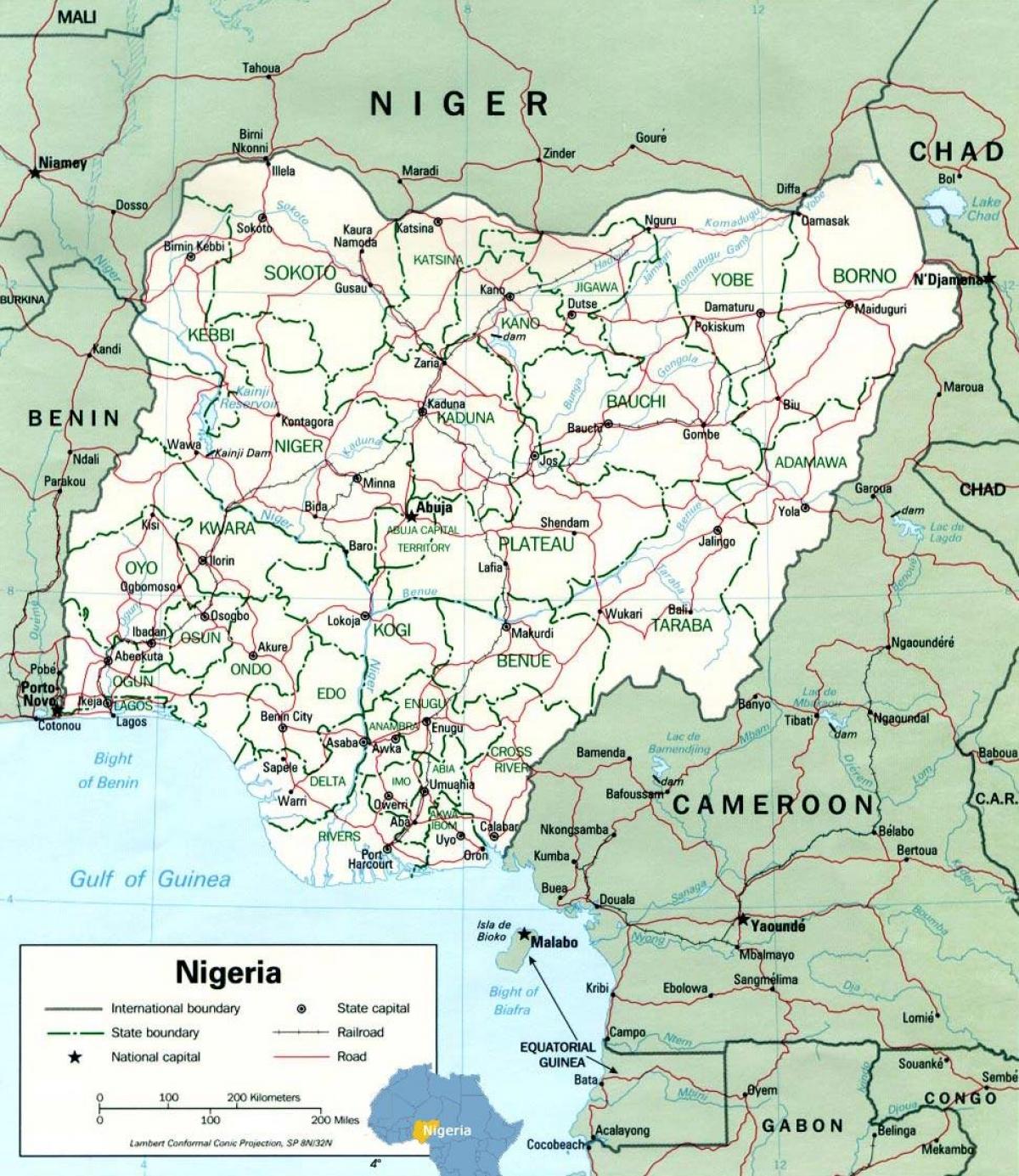 라고스 나이지리아의 지도아프리카