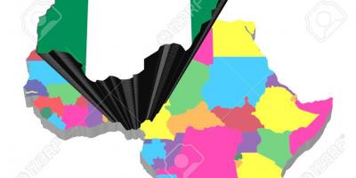 지도와 아프리카의 강조 표시된 나이지리아